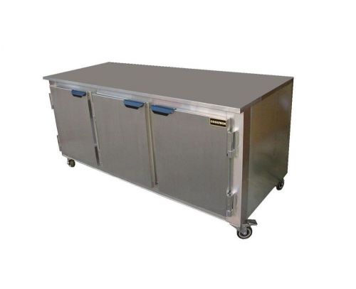 Cooltech 3-Door Worktop Refrigerator Low Boy Cooler 72&#034;