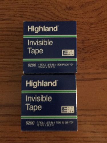 2 NEW 3M Highland Invisible Tape 6200- 2 boxes