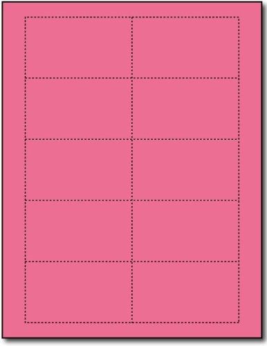 Plain Pink 110lb Index Business Cards - 25 Sheets / 250 Business Cards - Desktop