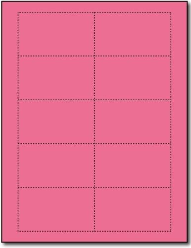 Plain Pink 110lb Index Business Cards - 25 Sheets / 250 Business Cards - Desktop
