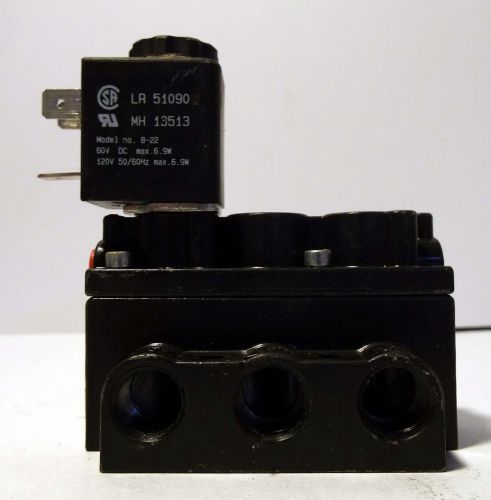 1 used aro a212ss-120-a-g solenoid fluid valve 120v 50/60hz 8.5/6.9va for sale