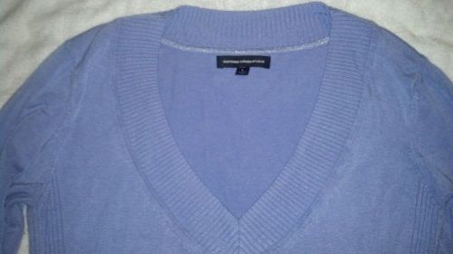 Express Periwinkle PURPLE V-Neck SWEATER Large ~ L/S Shirt Top SOFT RAYON KNIT