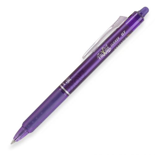 Pilot FriXion Clicker Retractable Erasable Gel Ink Pen, Fine Point, Purple, Each