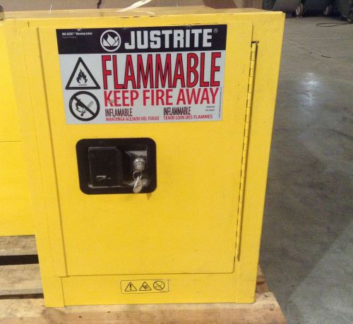 Justrite 2 gallon mini sure-grip flammable liquid storage cabinet 890200 w/key for sale