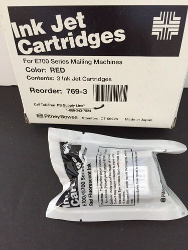 PitneyBowes 769-3  Red Ink Jet Cartridges (4) for E700 Mailing Machine