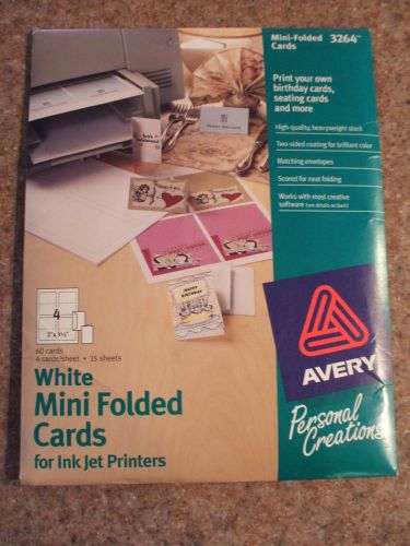 New Avery 3264 White Mini Folded Cards with Envelopes Great for Weddings &amp; More