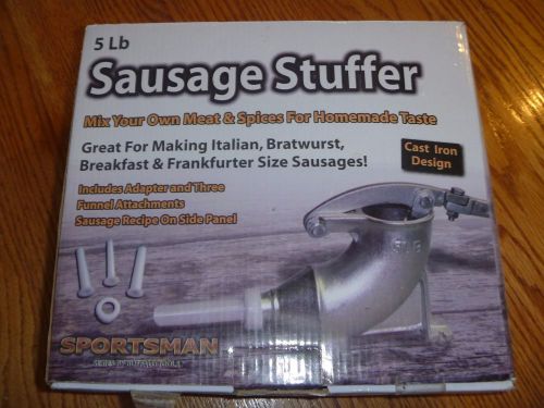 5lb Sausage Stuffer Meat Grinder NIB Sportsman Series by Buffalo Tool Cast Iron