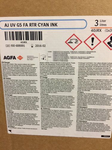 Agfa Anipurna AJ UV G5 Cyan Ink 3 Liter 2/2016