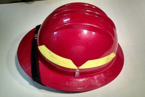Wildland fire- bullard fire helmet (hard hat)- color- red- full brim for sale