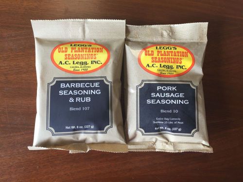 NEW! AC LEGG&#039;S OLD PLANTATION SAUSAGE AND BBQ SEASONING COMBO PACK