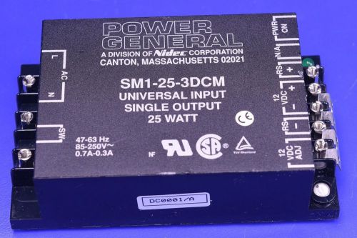 General Power Nidec 12V SM1-25-3DCM 25W AC/DC Switch-Mode Power Supply