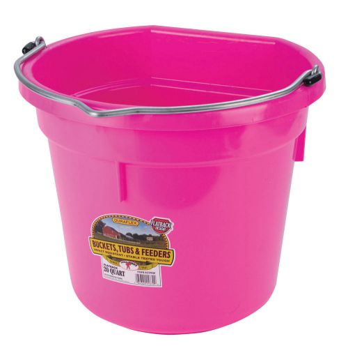 Pink 5 gallon (20 qt) professional farm grade flat back bucket pail horse cattle for sale
