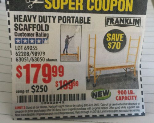 Heavy duty portable scaffold coupon