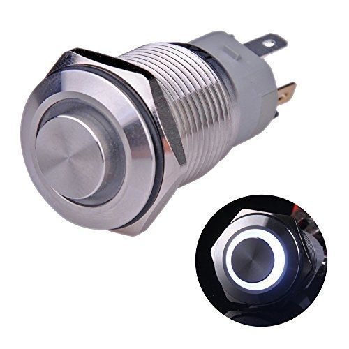 Ulincos® Latching Push Button Switch U16F2 1NO1NC SPDT ON/OFF Silver Stainless