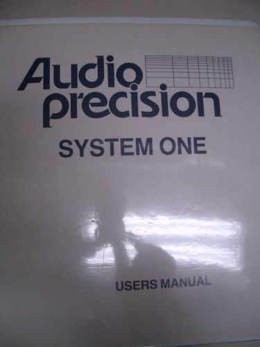 Audio Precision System One Software, Version 1.6 &amp; 2.0 with manuals