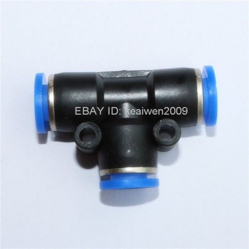 5pcs Valve Pneumatic T Union Connector Tube OD 8mm One Touch Push In Air Fitting