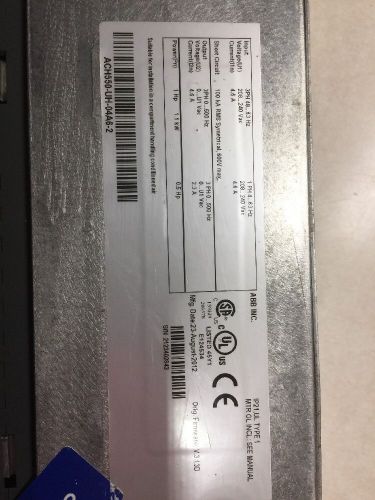 ABB ACH550-UH-04A6-2 AC HVAC Drive 4.6 Amp 3-Phase 0-500Hz