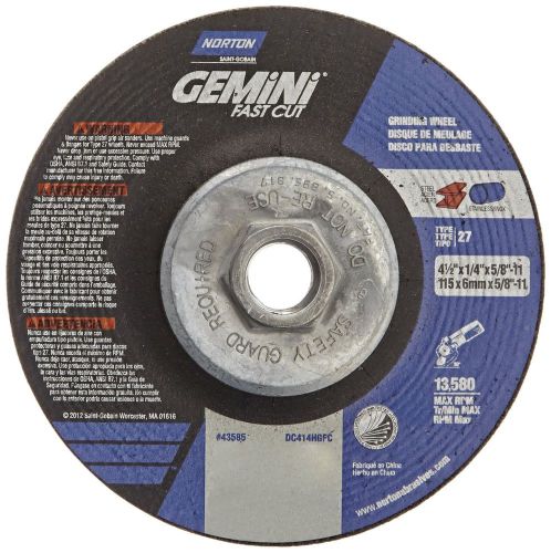 Norton Gemini Fast Cut Depressed Center Abrasive Wheel Type 27 Aluminium Oxid...