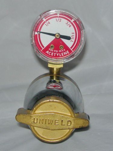 Uniweld rb &#034;r&#034; series acetylene regulator with gauge for soldering &amp; welding for sale