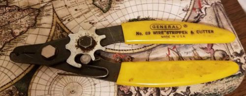 General Brand No. 69 Wire Stripper and Cutter vintage 5-3/4 in long wire cutter