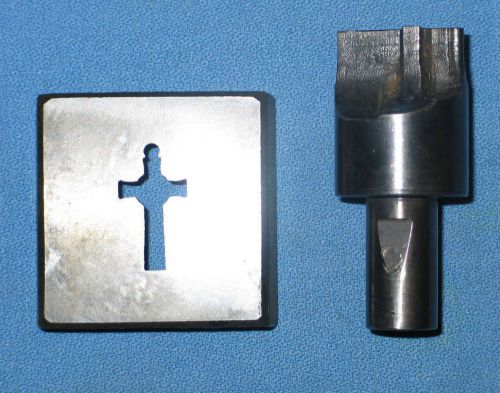 Vintage Machinist Jewelry Steel Metal Stamp / Punch of CROSS 1-1/8&#034; by 5/8&#034;