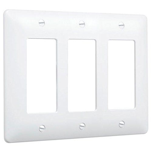 TayMac Taymac 5550W Paintable Masque Wall Plate Cover, White, 3-Gang