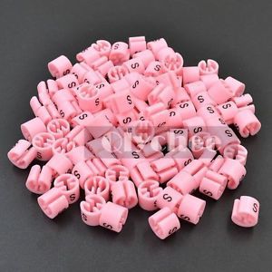 100 pcs pink s hanger sizer garment markers plastic size marker tags snop on set for sale