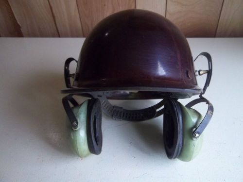 Vintage MSA Skullgard Hard Hat 1969 with David Clark ear muffs