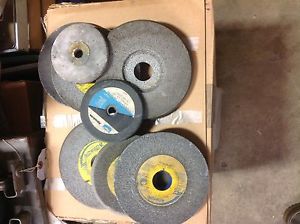 Lot of used norton grinding wheels machine shop mixed wheels mostly 1 1/4 id x 5 for sale