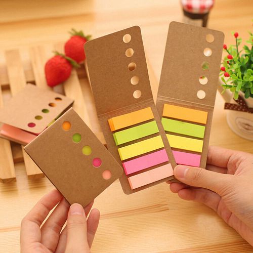 5Pcs/ 600 sheet Sticker Flags Bookmark Page Marker Memo Index Tab Sticky Note  X