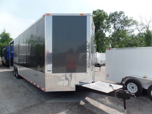 Concession trailer 8.5 x 30 charcoal grey bbq event catering for sale
