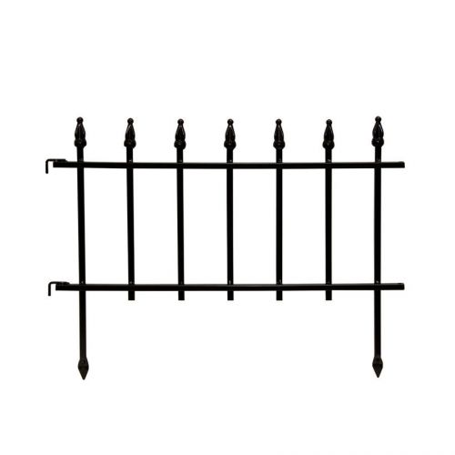 SALE 831770 Black Steel Garden Fencing (Actual: 18-in) Decor