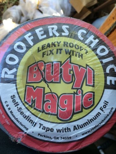 Roofers Choice Butyl Magic Self Sealing Tape W/ AL Foil 6&#034;x 50&#039; White Leaky Roof