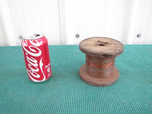 Vintage Antique Copper Wire on Wood Spool  3.5 Lbs  .025 Thick