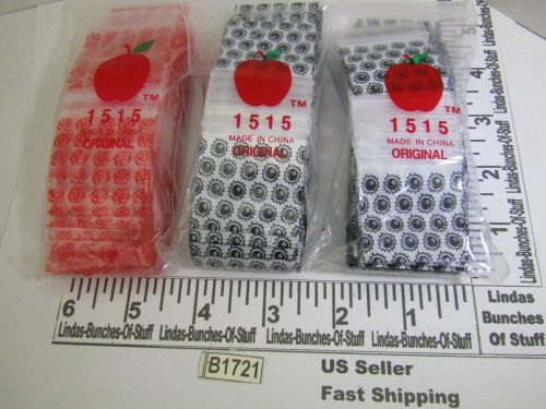 3 bags of 100 1.5&#034; x 1.5&#034; 2 mill plastic zip seal 2 8 ball 1 red dice b1721 for sale