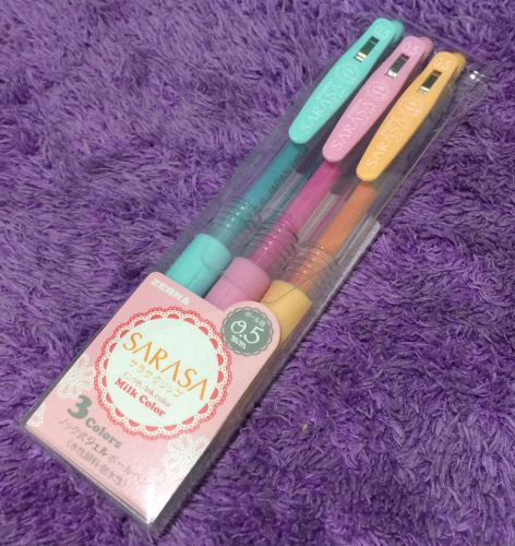 3x ZEBRA Sarasa Pastel Color Clip Pens Pink Milk Colors Pink Green Best Selling