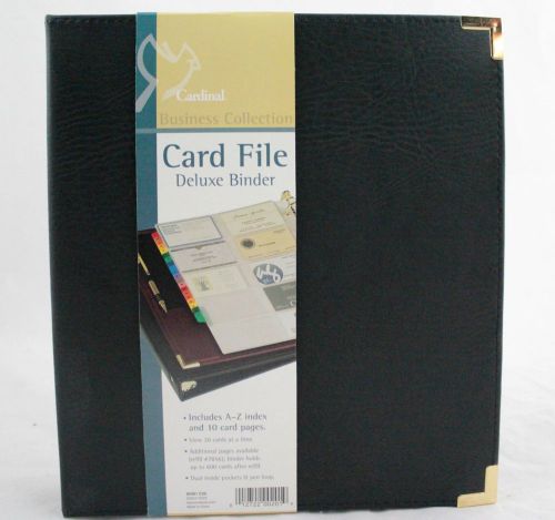 NWT Cardinal Black Card File Deluxe Binder - 10 Pages