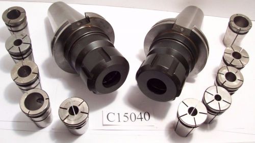 Made in usa cat50 12 pc set, 2 cat 50 &amp; ten(10) 1&#034; series acura collets  c15040 for sale