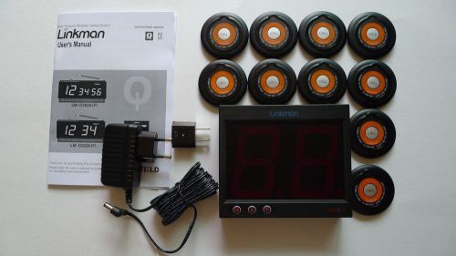 LINKMAN Wireless Restaurant Waiter Service Calling Systems, 10 Pagers,1 Receiver