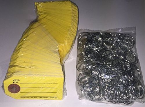 Yellow reinforced key tags with rings, 1 3/8 x 2 3/4 , 1000 per box for sale