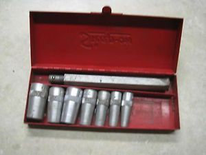 Vintage snap on tools gasket punch set kit 1/4&#034; to  5/8&#034; metal box for sale
