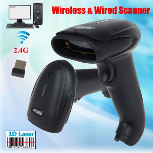 2.4G USB Wireless&amp; Wired Handheld Laser Barcode POS Scan Bar Code Scanner Reader