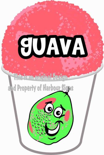 Guava Decal 7&#034; Shave Shaved Ice Sno Snow Cone Italian Ice Concession Food