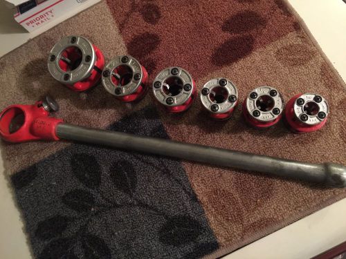 Rigid 00-r ratcheting pipe threader with 6 dies 1/8 1/4 3/8 1/2&#034; 3/4&#034;  1&#034; for sale