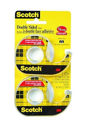 Scotch Double Sided Tape with Dispenser, 1/2 x 400 Inches, 2 Rolls 137DM-2