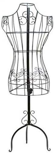 Designers black metal adjustable height wire frame dress form display stand bag for sale