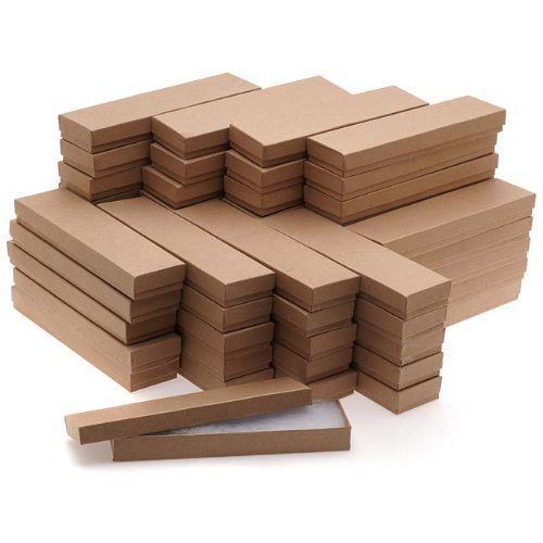 Kraft Brown Cardboard Jewelry Boxes 8 x 2 x 1 Inches (100)