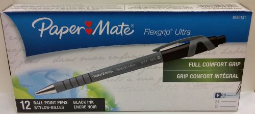 Paper Mate  Flexgrip Ultra Black 9580131 Retractable Ball Piont . 1. Dozen Pens