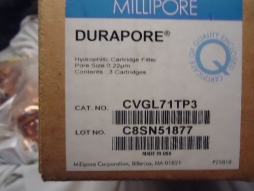 3 MILLIPORE DURAPORE CVGL71TP3 Hydrophilic Cartridge Filter
