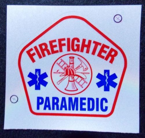 Avery firefighter - paramedic vinyl reflective helmet badge decal sticker usa for sale